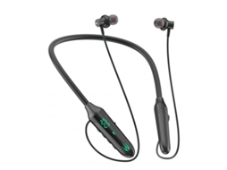 Auriculares Bluetooth Sem Fio Tipo Pendurado no Pescoço com Tela Digital Baixa Latência para Jogos Knight Black