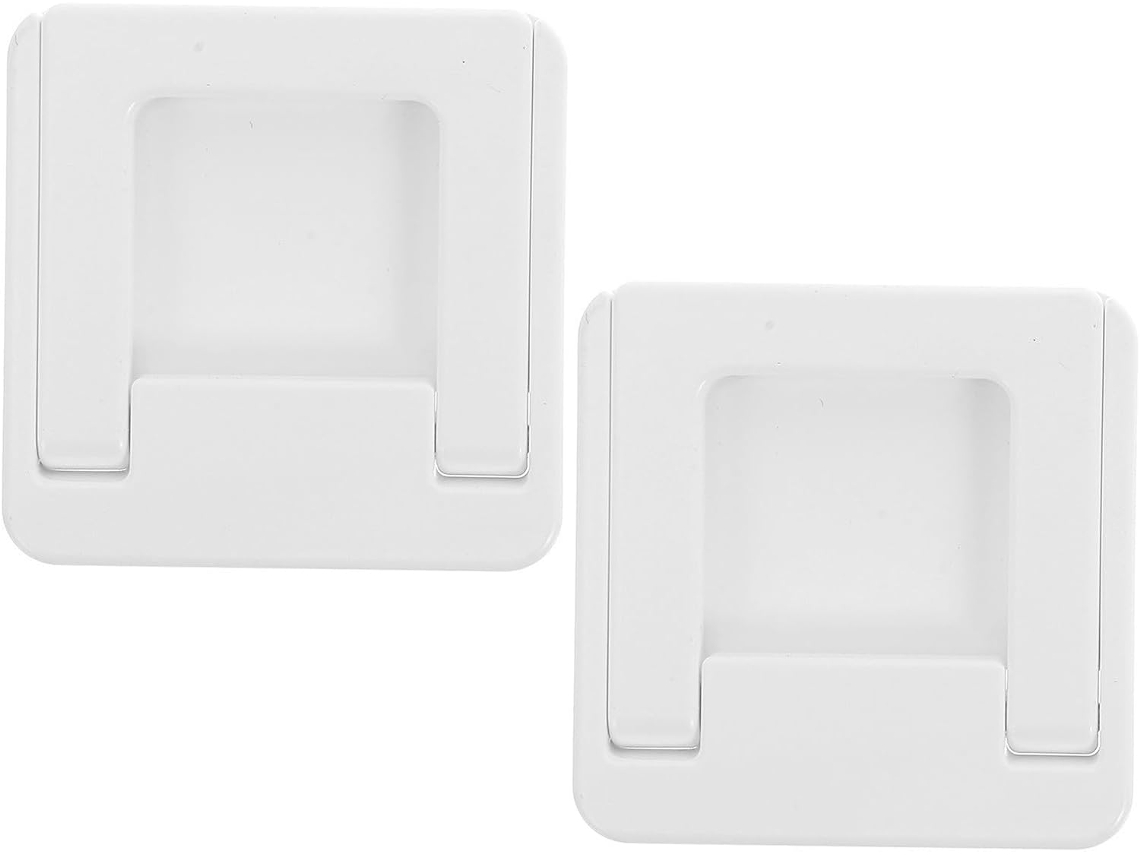 Conjunto De 2 Puxadores Adesivos Brancos Em Abs Com Superfície Lisa E Design Sem Rebarbas Para Armários Cozinha