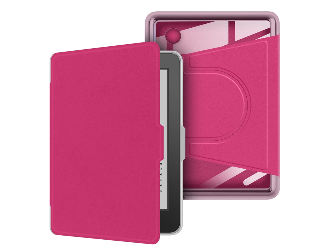 Capa para Kobo Clara Bw 6 Polegadas SIURN com suporte ajustável em 360 graus vermelha (n365)