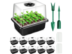 10 Bandejas ZYBLSSBB, 120 células, com tampa elevada, ajustável, para mudas, estufa e jardim