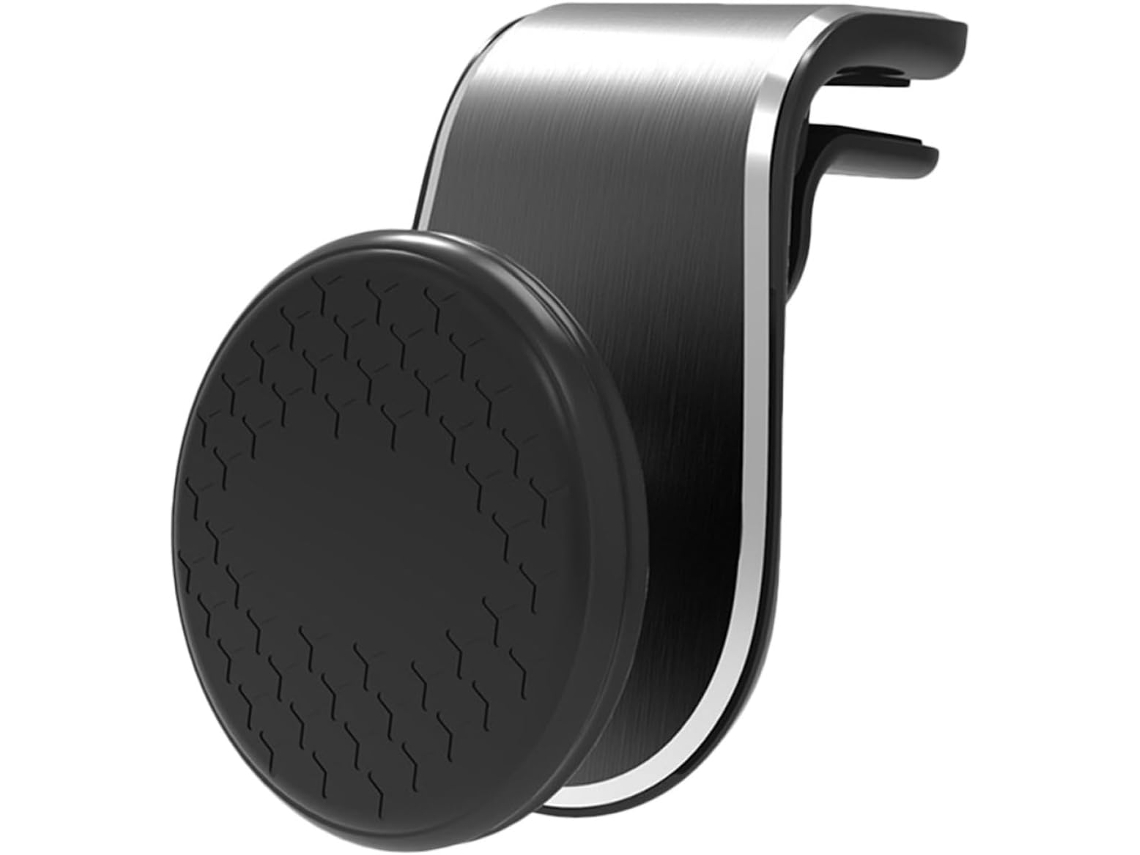 Suporte Magnético Preto Para Celular Veicular Em Silicone E Metal, Estável E Seguro.