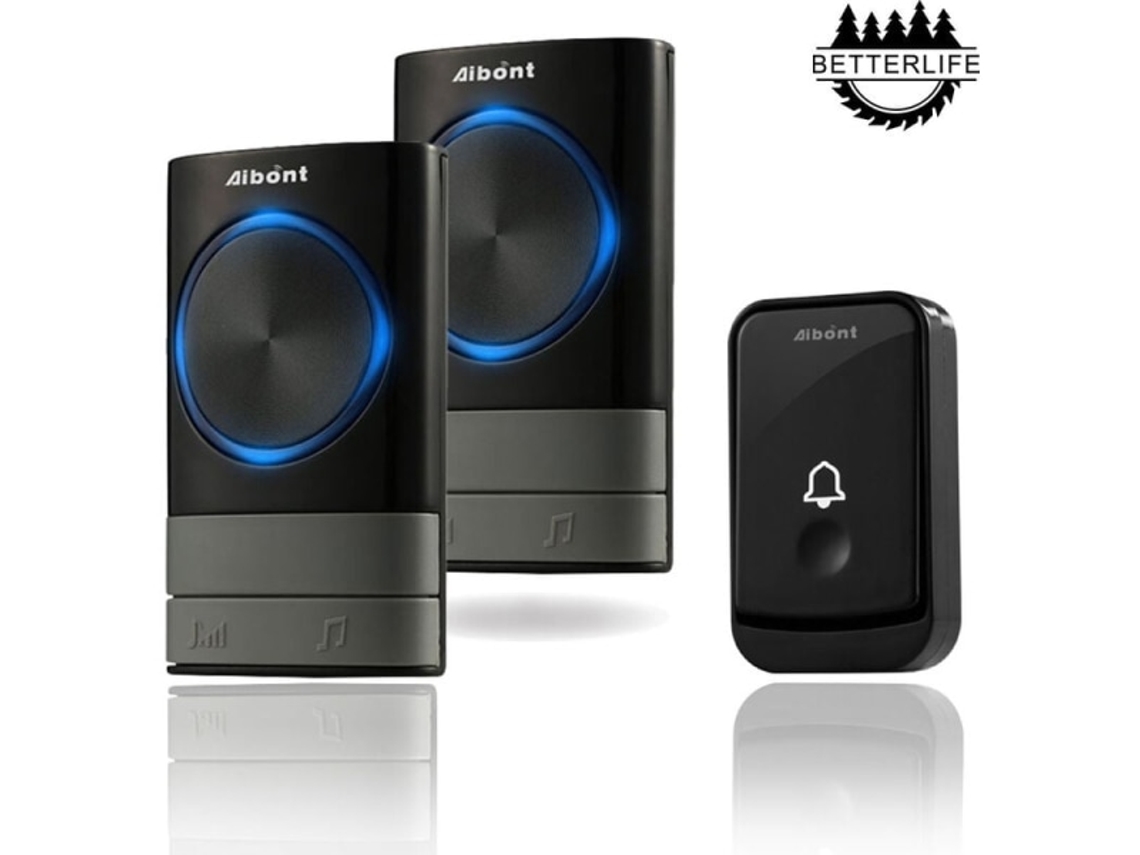 Receptor Único Preto Campainha Sem Fio Preta Para Comunicação Individual Com Música, Campainha Inteligente Com Controle Remoto. Brilvibera