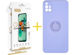 Capa + 2 Películas para Samsung Galaxy A71 ACCETEL Roxo Lilás