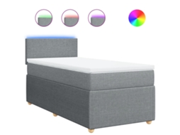 Box Spring Bed, Box Spring Beds Vidaxl Cinzeto Tecido (90 X 190 Cm)