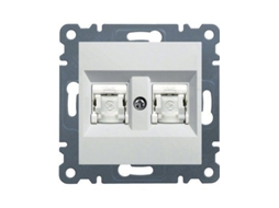 Luz | Soquete 2xrj45 Categoria 6 Utp Branco Polar Wl2160 Hager