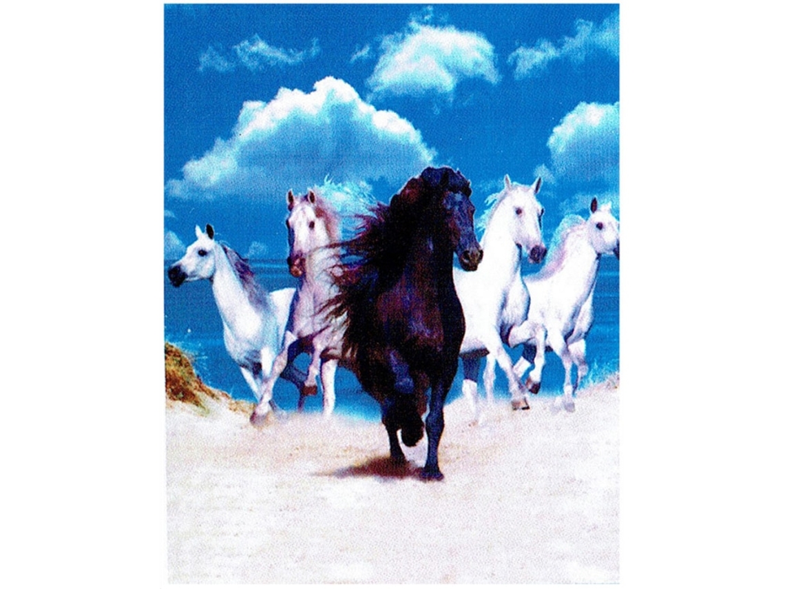 Toalha De Praia Dupla Microfibra Cavalos Com Saco