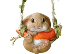 Figura de Coelho Balançando Pingente de Coelho para Paisagismo, Enfeites Criativos para Carro, Artesanato em Resina, CHABERLU