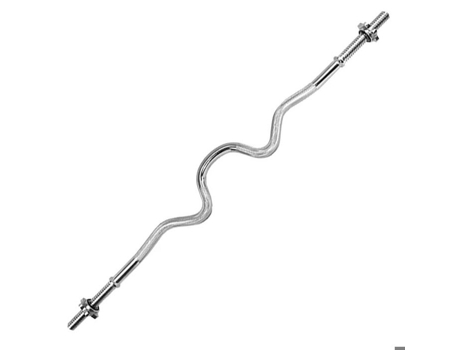 Barra de tração HMS GLM120, aço cromado, 120 cm, cabo ranhurado