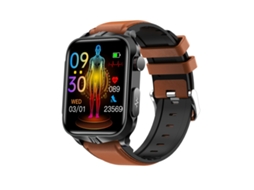 Tela Ips De 1,83 Polegadas, Pulseira De Couro À Prova D'água Ip68, Smartwatch Com Monitoramento De Estresse/ecg (marrom)
