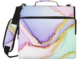 Pasta Organizadora para Arquivos em Tons de Mármore Pastel, com Suporte para 3 Argolas, Resistente à Água