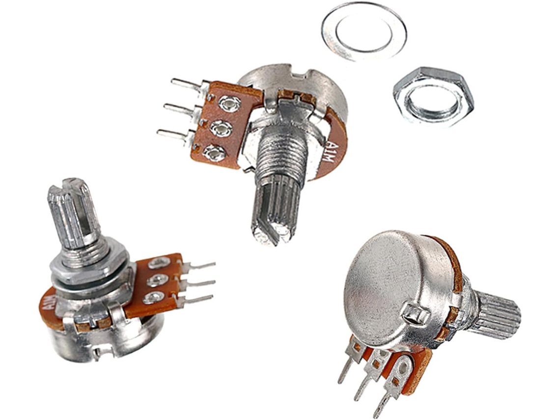 Kit Com 3 Potenciômetros A1m Para Guitarra, Substituição Dos Controles De Volume E Tom, Fácil Instalação.