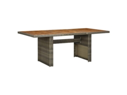 Vidaxl Mesa De Jardim Vime Pe E Madeira Acácia Maciça Castanho