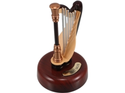 Caixa Música Plástico Marrom Elegante Miniatura Harpa Decoração Escritórios Cerimônias Mini Som GOKOCO