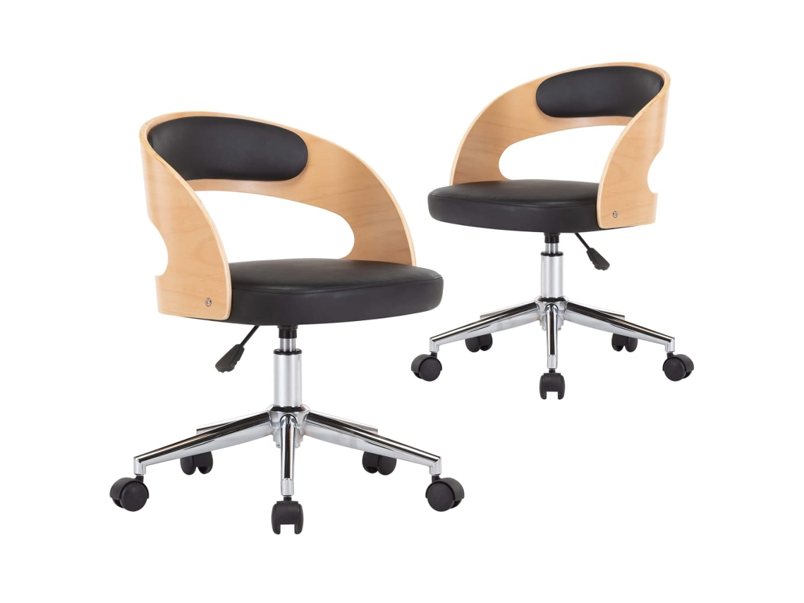 Conjunto 2 Cadeira De Jantar Vidaxl Preto Couro Sintético (48 X 53 X 74.5 Cm)