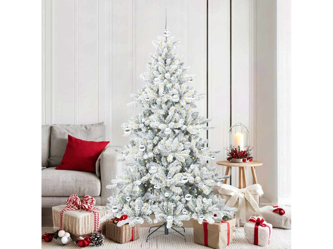 Vidaxl Árvore De Natal Articulada Artificial Branco 180 Cm Pvc E Aço