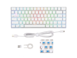 Aetheria teclado Mecânico 82 Teclas Rgb Sem Fio 2.4g Bt3.0 Type C com Fio Switch Azul