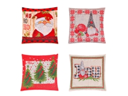 Laxiscreed Almofada De Natal Santa Claus Com Capas Decorativas Para Sofá, Conjunto De Quatro Estilos