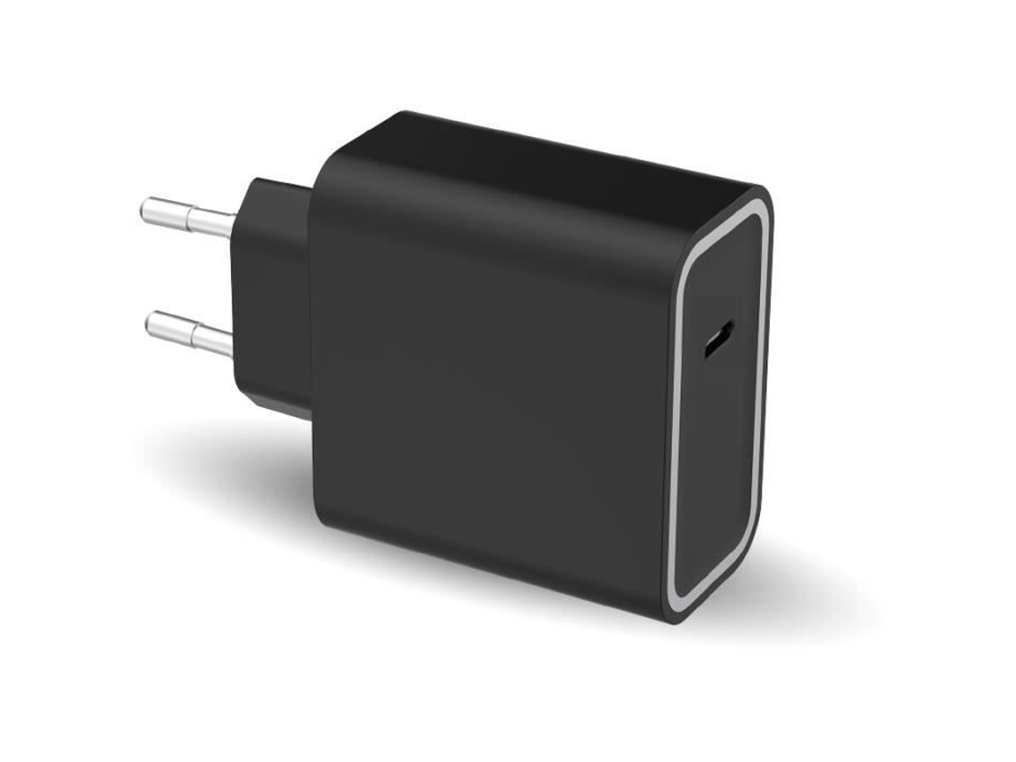 Carregador Gan de Entrega de Energia de 65 W Cabo Usb C / Usb C Reforçado Garantia Vitalícia Black Force Power Lite