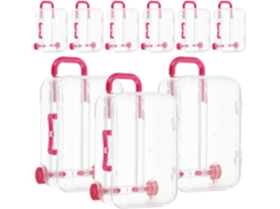 Caixas De Doces Transparentes Em Formato Mala, 12 Unidades, Rosa Fúcsia, Mini Caixas Decorativas Para Lembrancinhas De