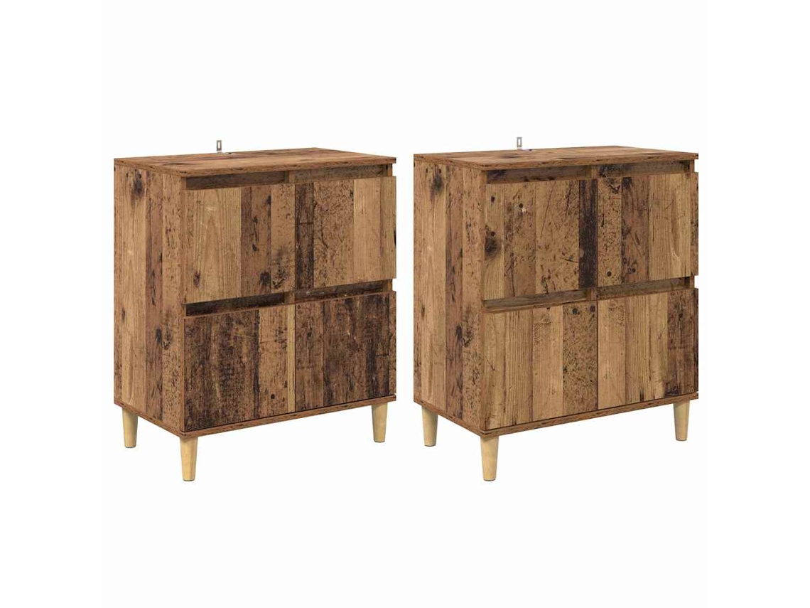 Conjunto 2 Buffet Vidaxl Castanho Derivados De Madeira (60 X 35 X 70 Cm)