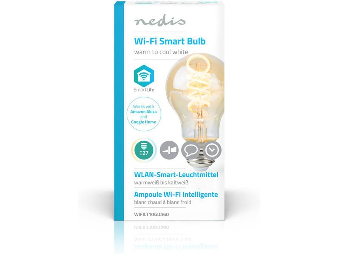 Lâmpada Inteligente LED Wi-Fi NEDIS Dourado (E27 - Amarelo)
