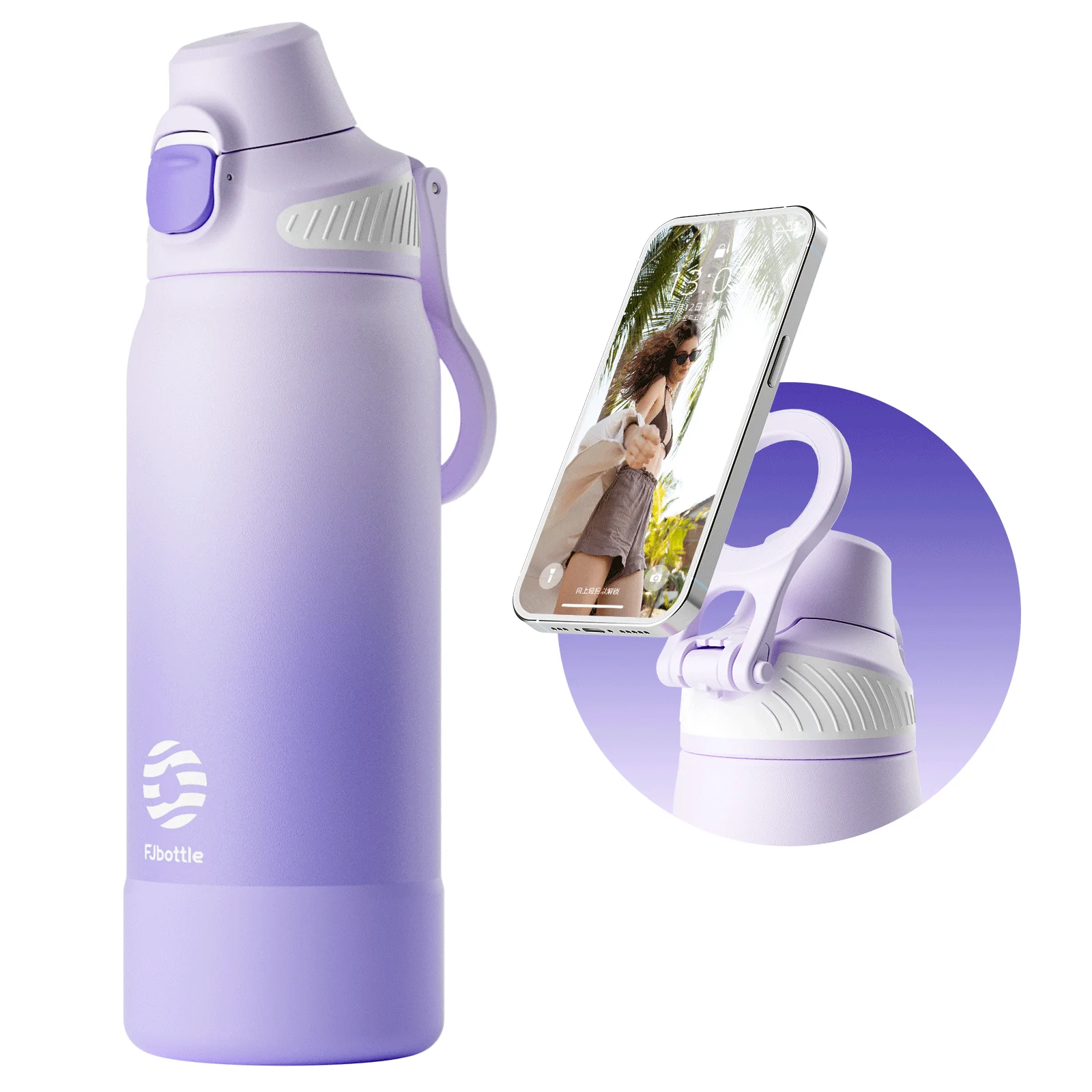 (roxa, 1000ml) Garrafa De Água Com Isolamento Magnético, À Prova De Vazamentos, Portátil, Ideal Para Esportes, Viagens E Camping.