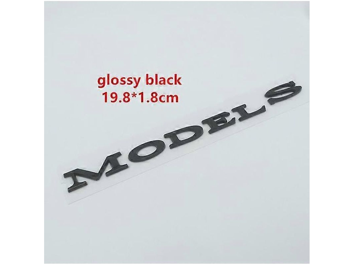 Adesivo De Emblema De Carro 3d Badge Em Cromado Para Veículos Model S Preto Brilhante