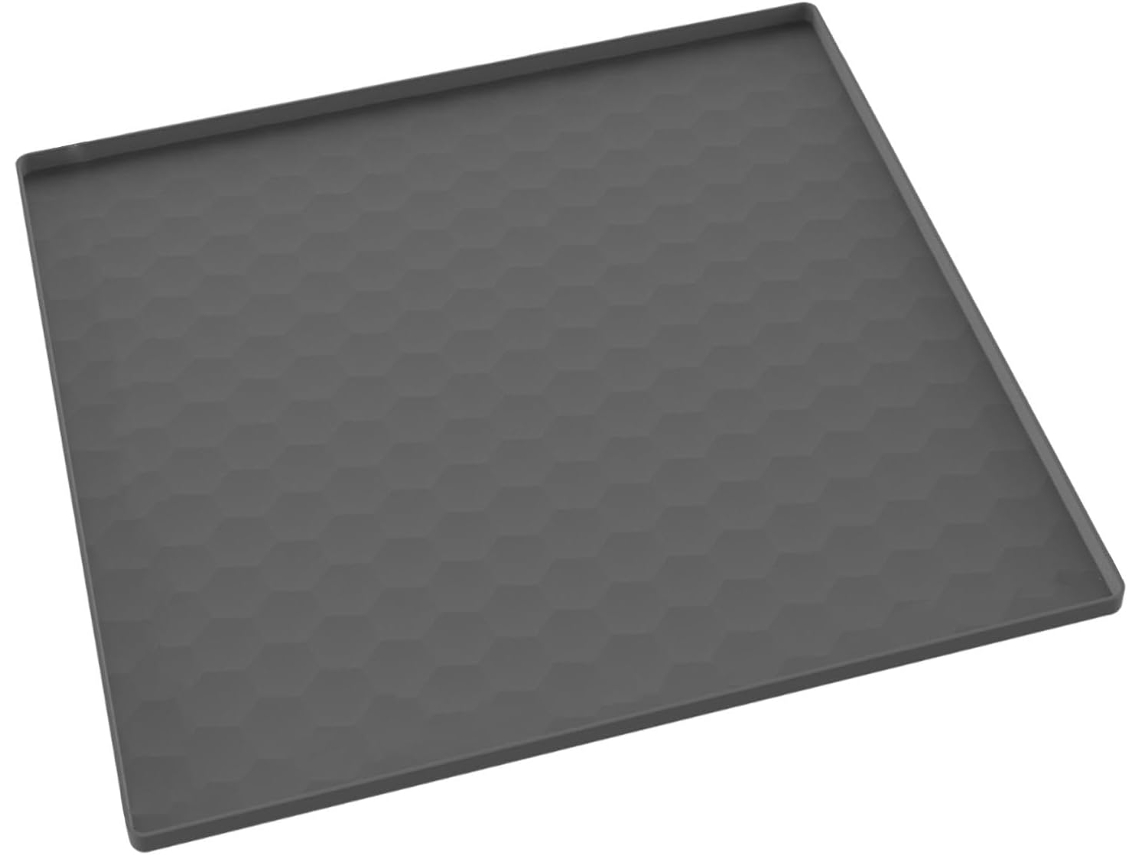Tapete Para Geladeira, 60x 60cm, Para Freezer, Com Borda Elevada E Superfície Antiderrapante, Cinza