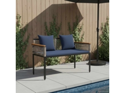 Vidaxl Banco De Exterior 2 -seater 117 X 54 X 74.5 Cm Vime Pe
