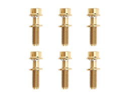 Conjunto de 6 Parafusos de Bicicleta de Montanha M5x18mm Dourado