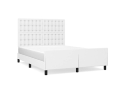 Bed Frame With Headboard, Bed Frames With Headboards Vidaxl Branco Couro Artificial (140 X 200 Cm)