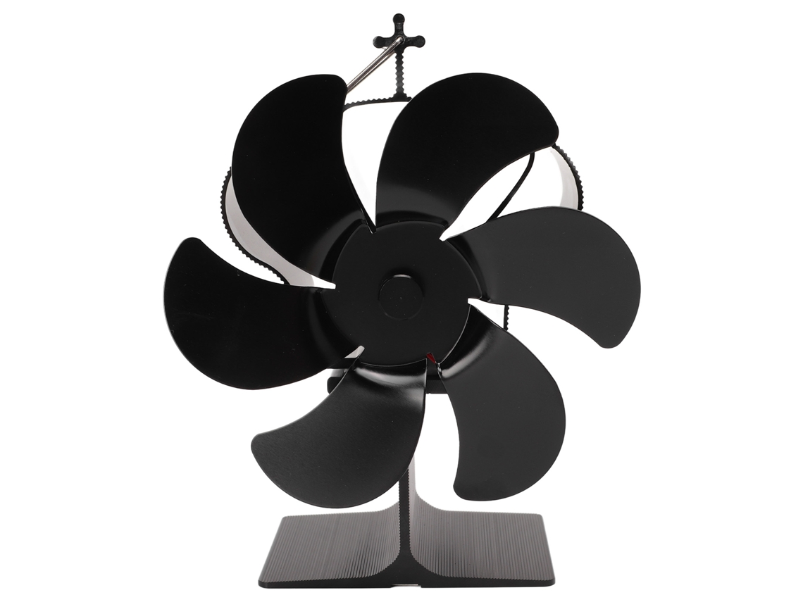 Ventilador de Lareira a Calor 6 Pás Auto Iniciar Resistente a Altas Temperaturas Preto S/MARCA