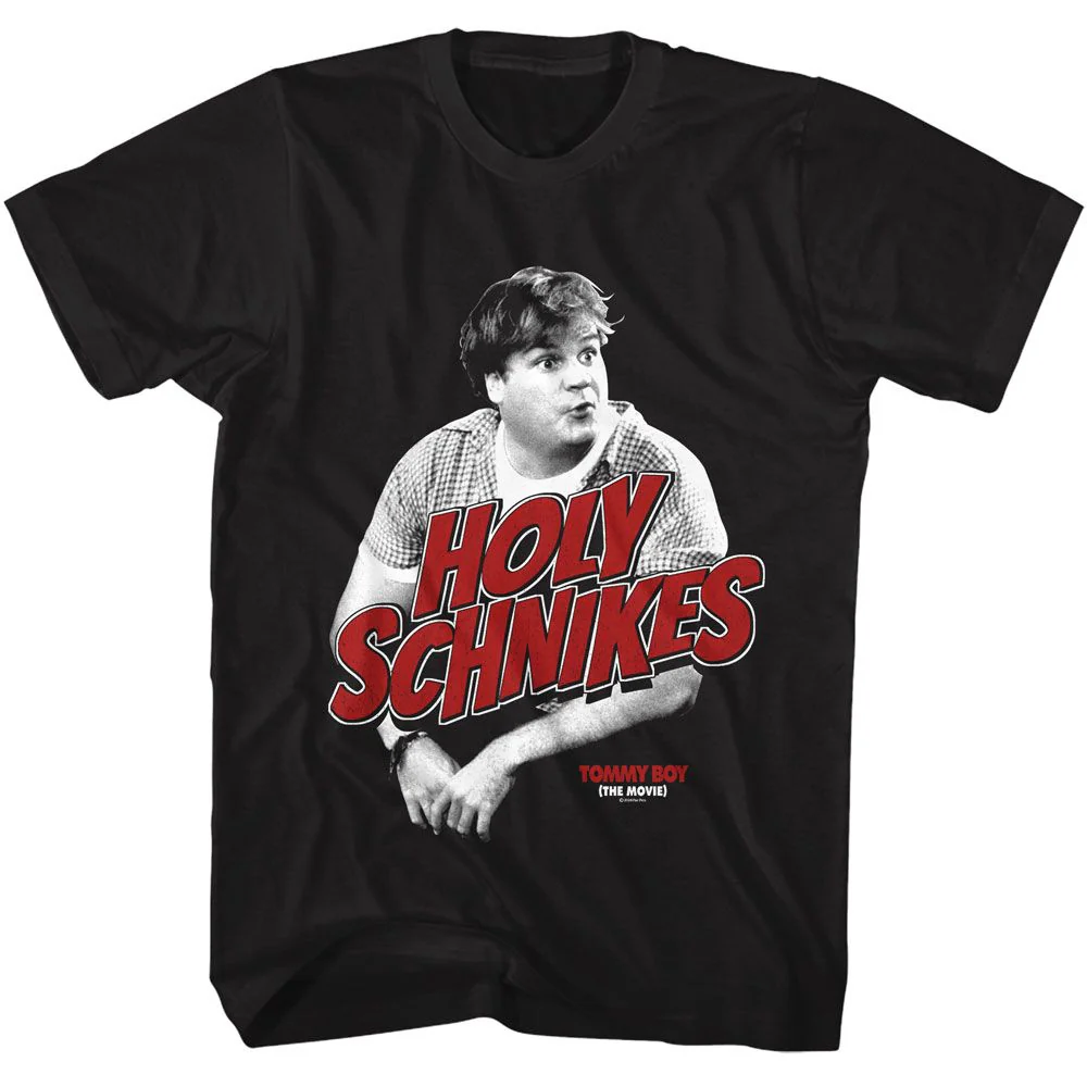 Unisex Adult T-shirt Rockinstone Tommy Boy Holy Schnikes Black Sizel