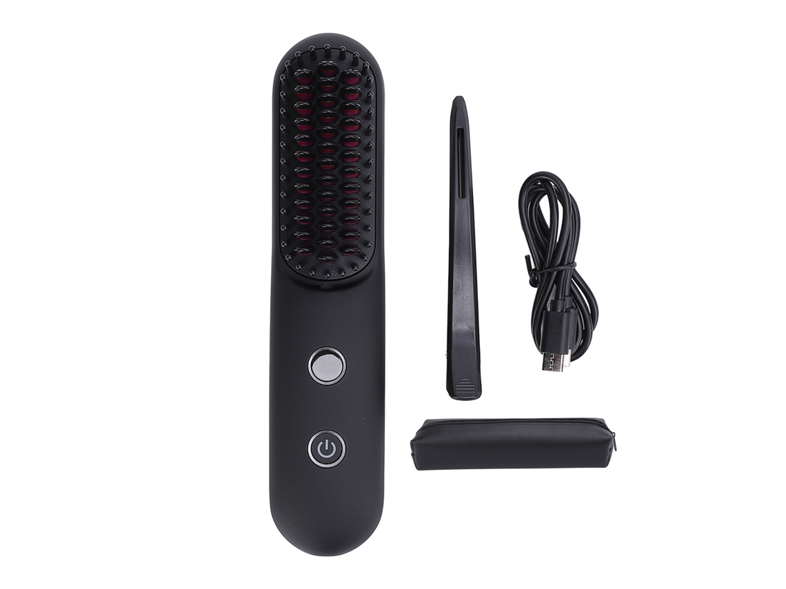 Pente De Alisamento De Cabelo Sem Fio Com Íons Negativos Rechargeável Portátil Para Alisar E Cachos Para Mulheres
