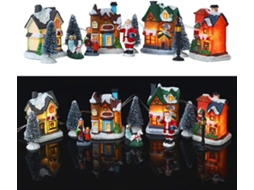 Conjuntos Village De, Casas De Village De Iluminação Por Led Com Estatuetas,
