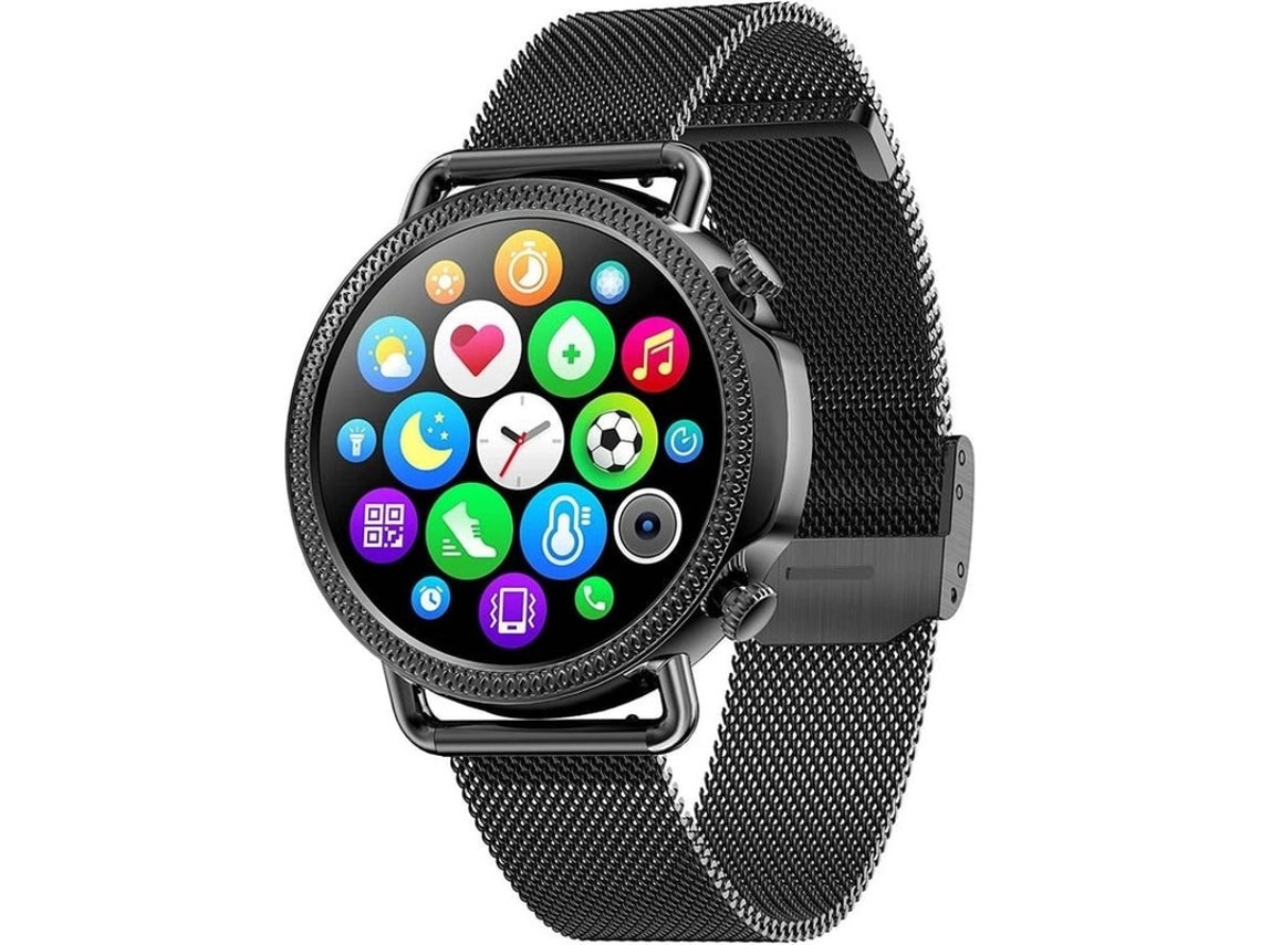 Smartwatch 1.28 Redondo Fitness Tracker À Prova Dágua Leitura De Sms/whatsapp Para Homens/mulheres Android/ios Preto Bestvite