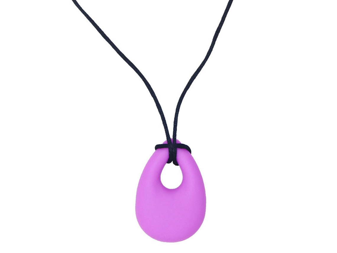 Mali colar de Mastigação para Bebê Silicone Macio Pingente Gotinha Roxo Brinquedo Sensorial