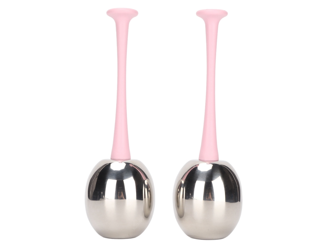 2pcs Bola de Gel Facial em Aço Inox Reduz Inchaço Elimina Linhas Finas Cabo Rosa Care Com A Pele