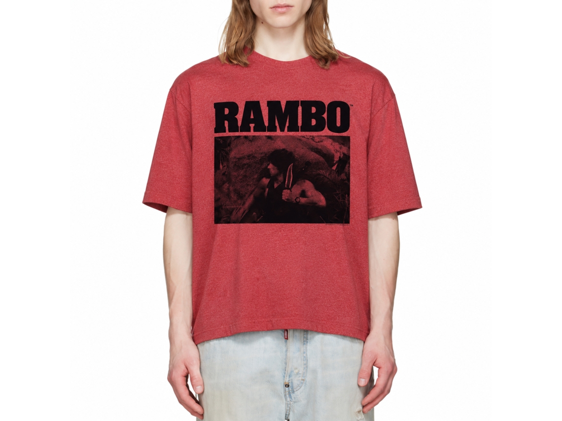 Rockinstone Rambo Movie Marine Heather Red Adult T-shirt Size:xxl