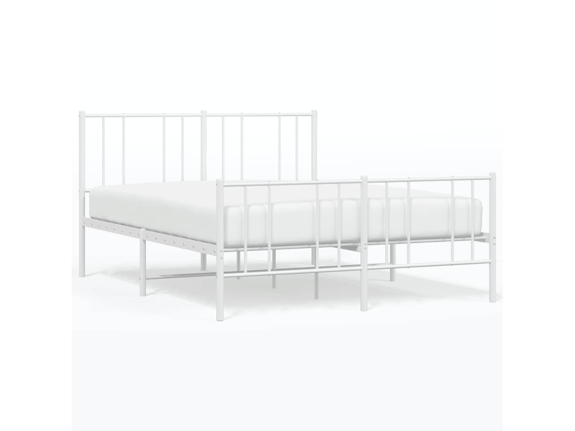 Estrutura de Cama com Cabeceira e Pés Metal Branco MAISON EXCLUSIVE 140x200 cm