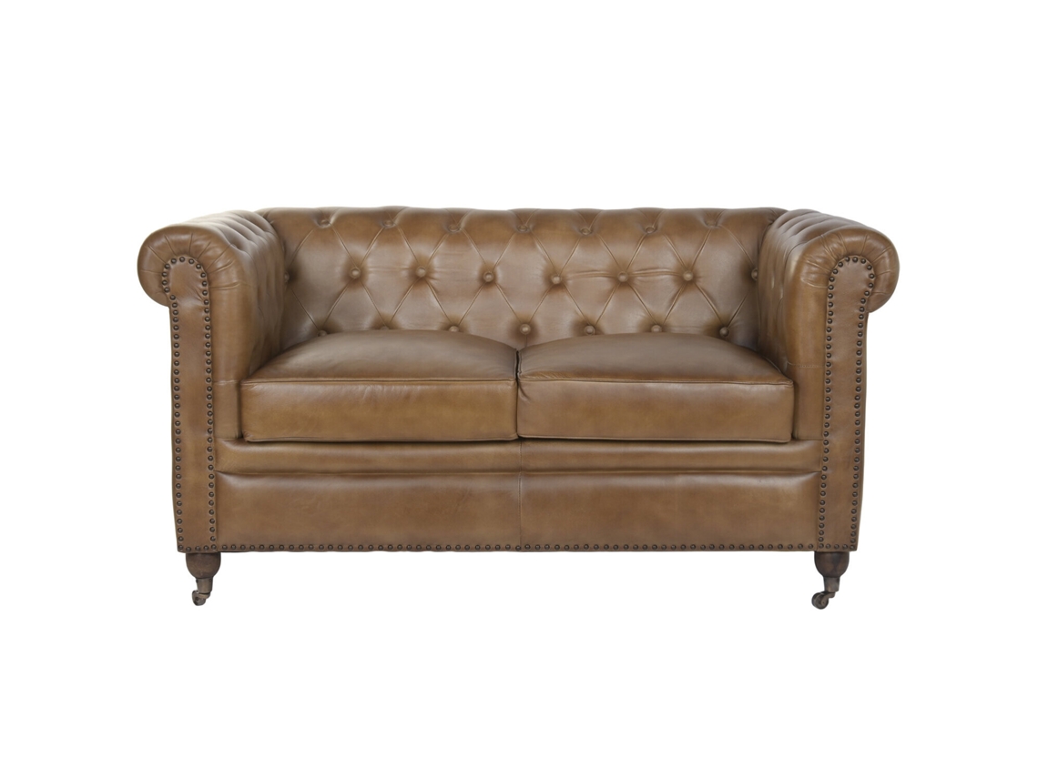 Sofá de Couro de 2 Lugares, Envelhecido, 148x80x76cm ALEXANDRA HOUSE LIVING