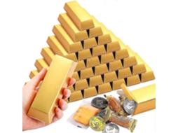 Caixa De Presente Com 36 Barras De Ouro Falsas, Estilo Tijolo De Ouro, Para Cassino, Ideal Para Festas Douradas. Aquaforge