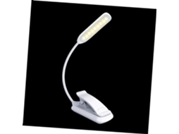 Luminária De Leitura Led Recarregável Via Usb Com Clipe, Branca,