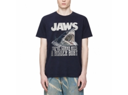 Rockinstone Jaws Movie Real Big Navy Adult T-shirt Size:s