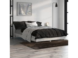 Estrutura De Cama 120x190 Cm Derivados De Madeira Cinza Cimento