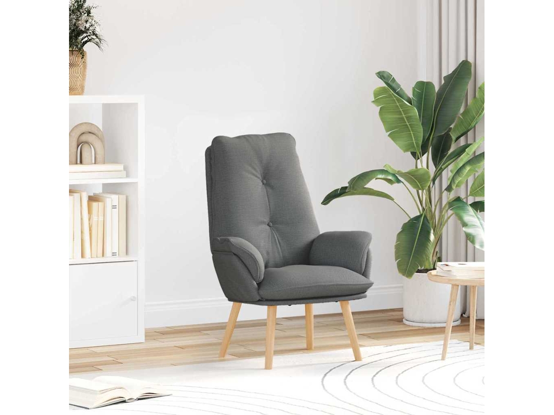Vidaxl Poltrona Cinza Escuro 69 X 74 X 93 Cm Tecido E Contraplacado