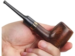Cachimbo de tabaco de madeira reto feito à mão - Portátil,
