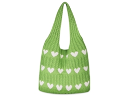 Bolsa de ombro feminina em tricô estilo boho, feita de crochê retrô AQUAFORGE