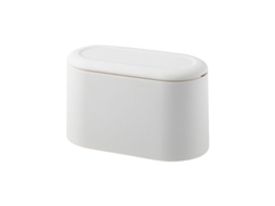 Lixeira pequeña desmontable, recipiente de basura plástico, mini, mesa, pop-up, blanco, S/MARCA