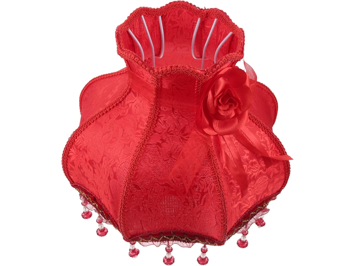 Abajur de Mesa em Tecido Vermelho Macio SFUSHOS